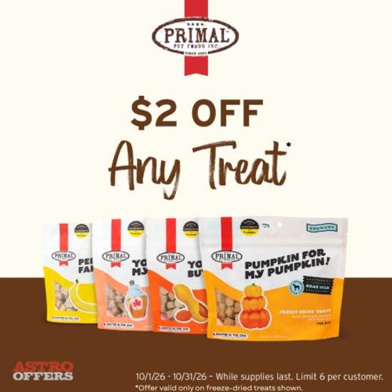 Image of Primal Pet Foods | $2.00 OFF Freeze Dried Treats Promotion in Sarasota