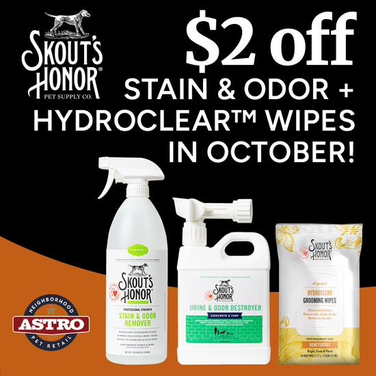 Image of Skout's Honor | $2.00 OFF Stain & Odor Products and Wipes Promotion in Sarasota
