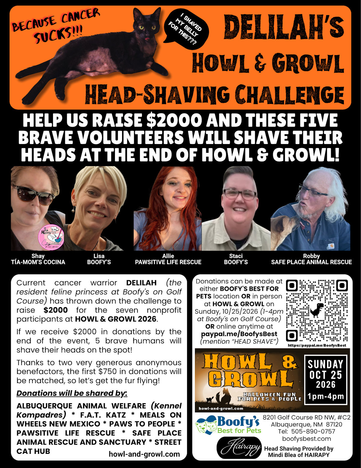 Delilah's Howl & Growl Head-Shaving Challenger