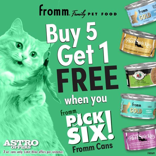 Image of Fromm | Buy 5, Get 1 FREE on All 3oz Cat Food Cans Promotion in Stafford