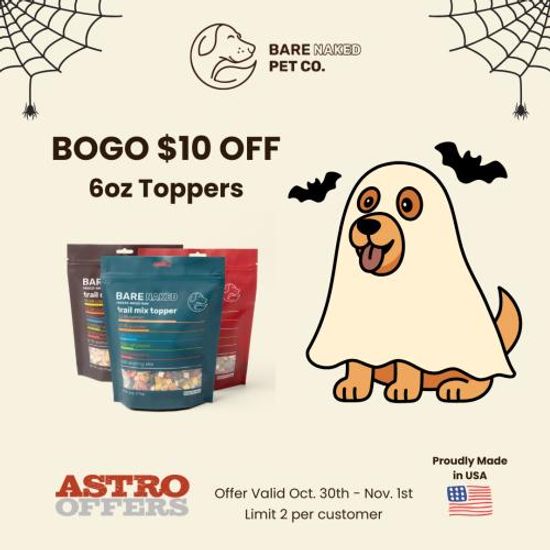 Image of Bare Naked Pet Co. | Buy 2, Get $10.00 OFF on 6oz Toppers Promotion in Novi