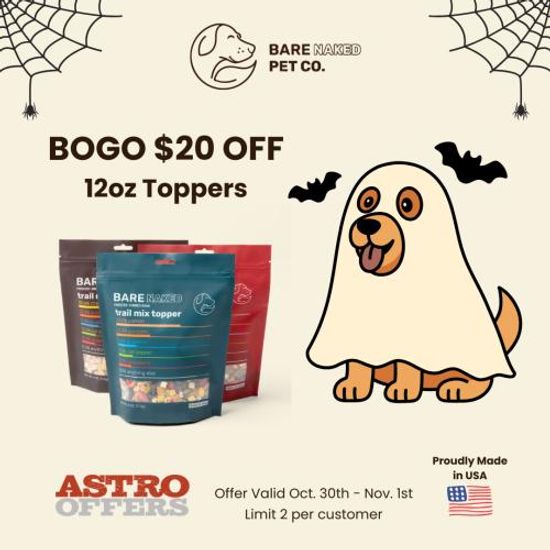Image of Bare Naked Pet Co. | Buy 2, Get $20.00 OFF on 12oz Toppers Promotion in Novi