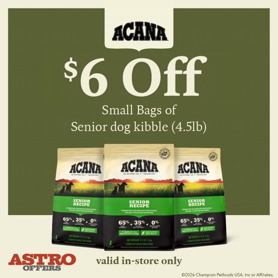 Image of ACANA | $6.00 OFF Small Bags of Senior Dog Kibble Promotion in Troy