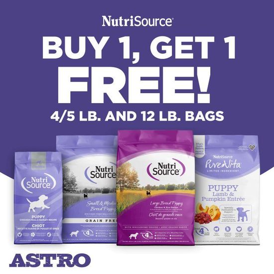 Image of NutriSource, PureVita, & Choice | Buy 1, Get 1 FREE on 4lb-5lb & 12lb Puppy Formulas Promotion in Troy