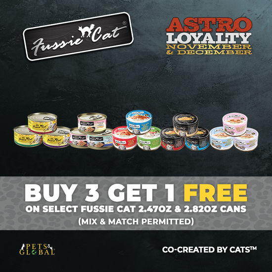 Image of Fussie Cat | Buy 3, Get 1 FREE on Select 2.47oz & 2.82oz Cat Cans Promotion in Troy