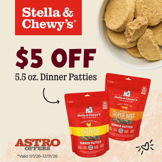 Image of Stella & Chewy's | $5.00 OFF 5.5oz Freeze-Dried Dinner Patties for Dogs! Promotion in Troy