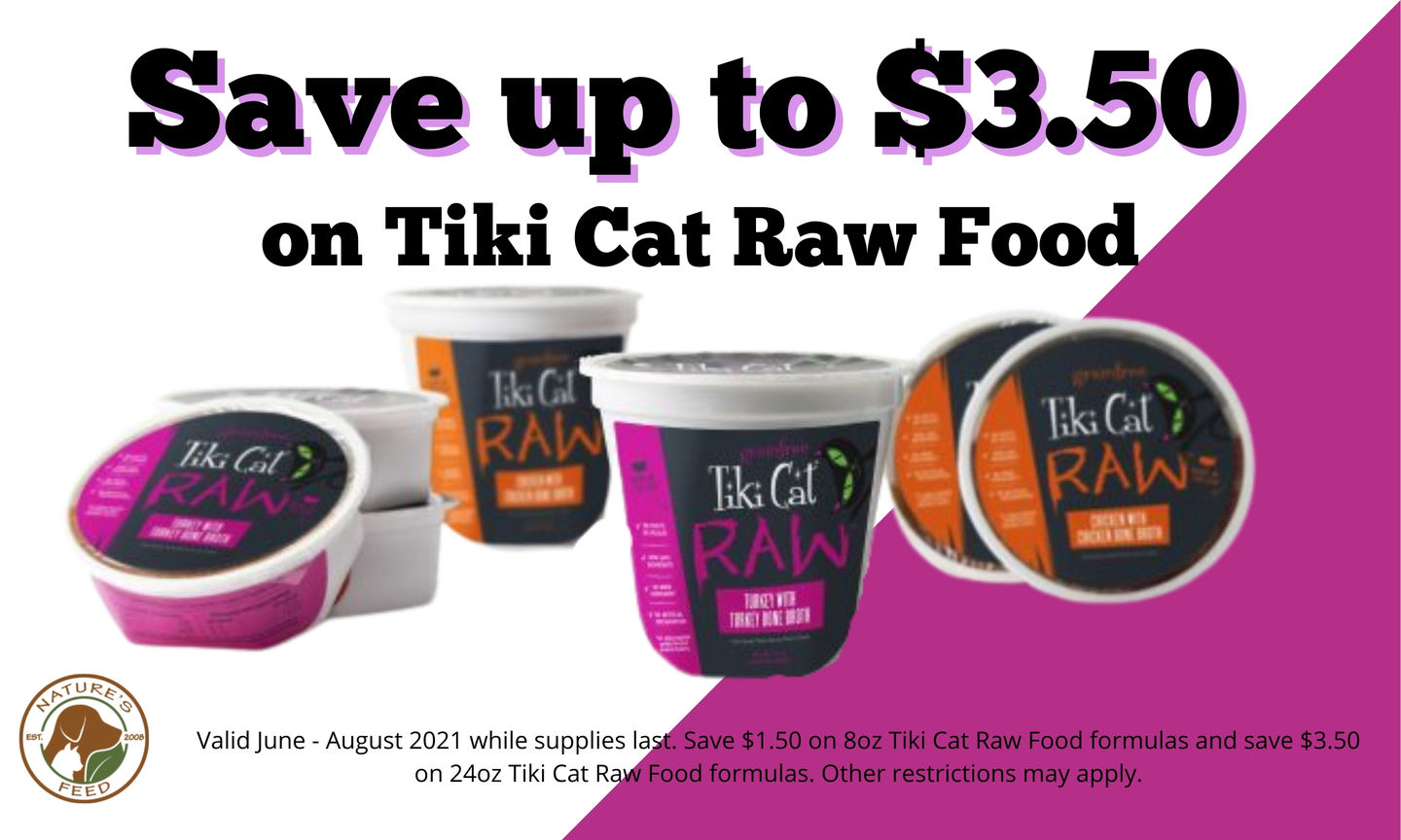 Save Up To 3.50 On Tiki Cat Raw Food Spring Grove, Illinois