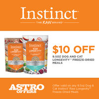 Image of Instinct | $10.00 OFF Raw Longevity Freeze Dried Meals Promotion in Pittsburgh