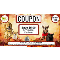 Image of Savings Coupon - Save $5 on $50 Purchase (In-Store Only) Promotion in Trappe