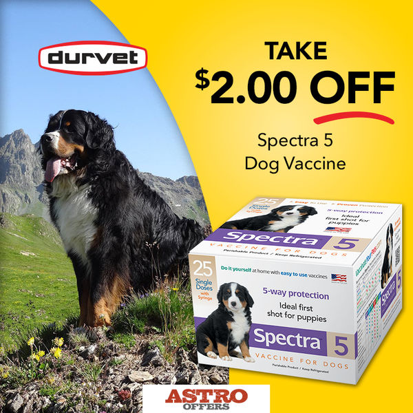 Durvet  $2.00 OFF Spectra 5 Dog Vaccine - Audubon, New Jersey