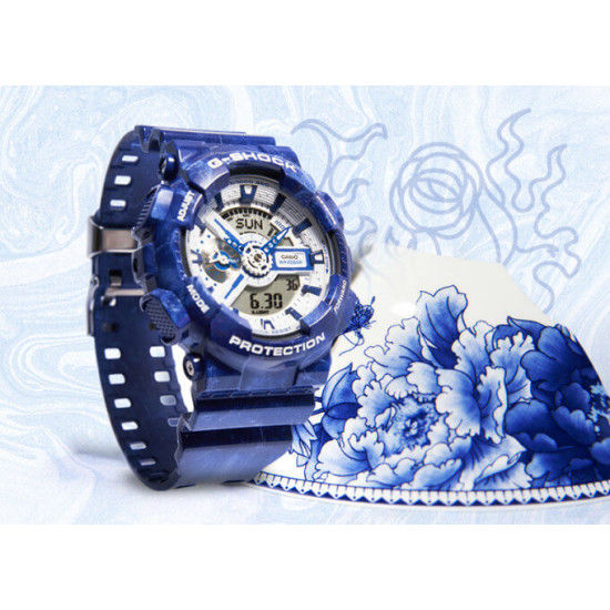 G-Shock GA-110BWP-2AER Blue and White Pottery