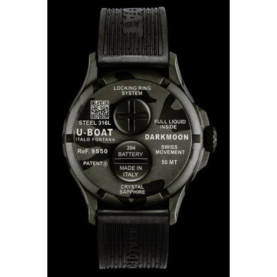 U-Boat 9550 DARKMOON 44mm BK Grey Curved Camouflage Watch