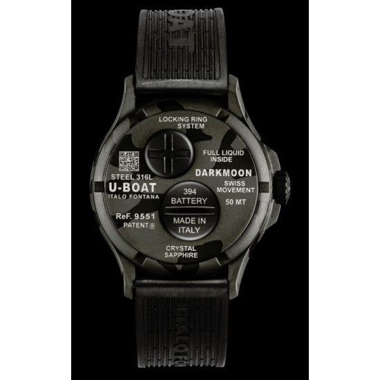 U-Boat 9551 DARKMOON 40mm BK Grey Curved Camouflage Watch