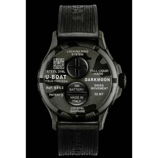 U-Boat 9553 DARKMOON 44mm BK Grey Curved Camouflage Watch