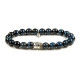 Karma Blue Tigereye silver Buddha 86110 Armband