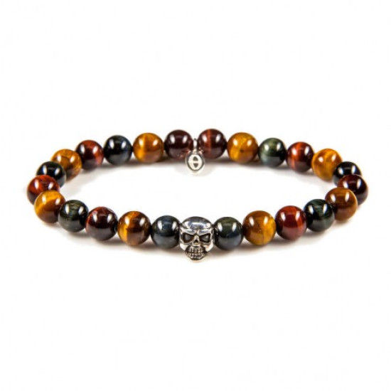 Karma Tigereye Skull 86009 Armband Heren