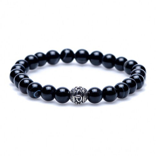 Karma supernova Silver Round Logo Bead 86268 Armband Heren