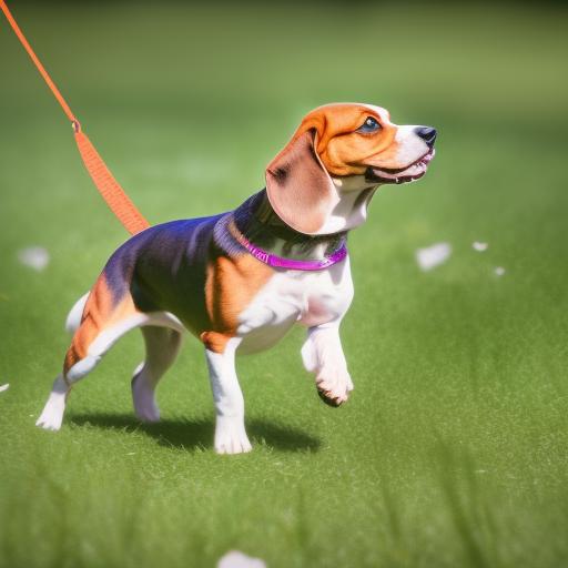 AI-generated image a hyper realistic beagle dog walking in a park