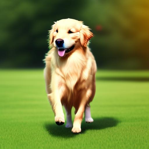 AI-generated image a hyper realistic golden retriever dog walking in a park