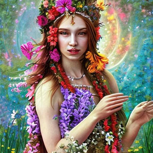 AI-generated image Flower goddess 