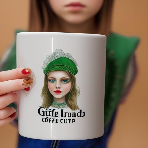 AI-generated image girl from ireland coffee cup  