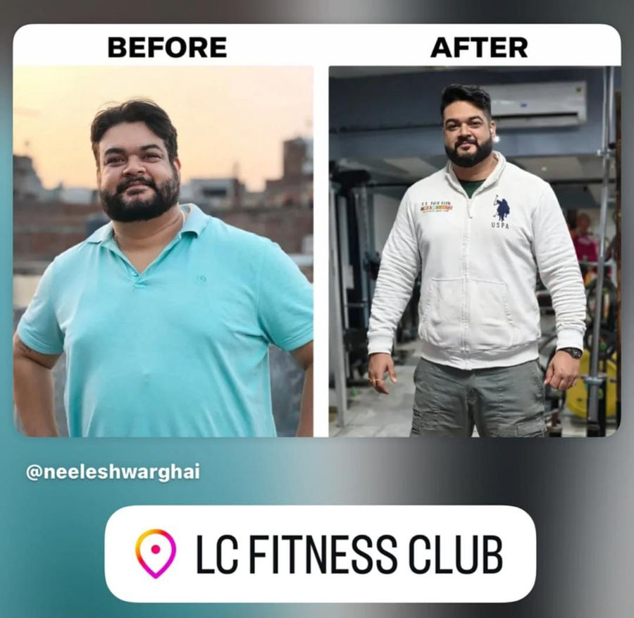 Neelesh Warghai Before After Transformation at LC Fitness Club