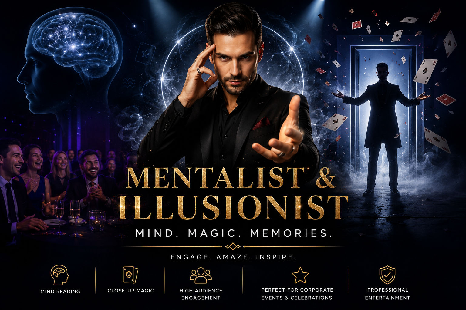 Mentalist / Illusionist — book artists for corporate offsites