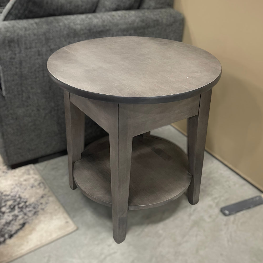 Picture of Durham | Round End Table with Shelf