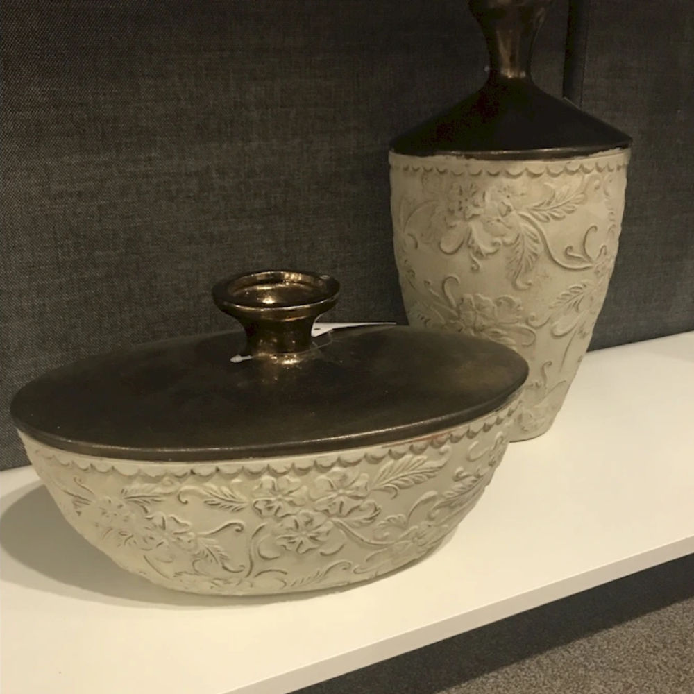 Picture of IMAX | Tennison Short Bronze Top Vase
