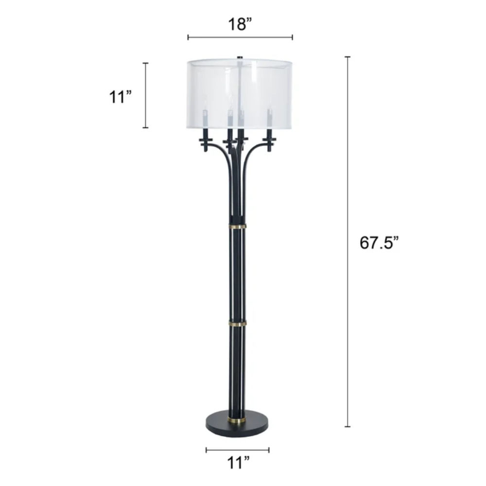 Picture of StyleCraft | Corcy Gold Floor Lamp