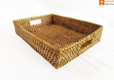 Rattan Rectangular Serving Kitchen Tray(#1043)-gallery-0