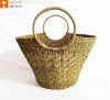 Natural Straw Oval Handbag with Multiple Patterns(#1044)-thumb-0