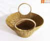 Natural Straw Oval Handbag with Multiple Patterns(#1044)-thumb-1