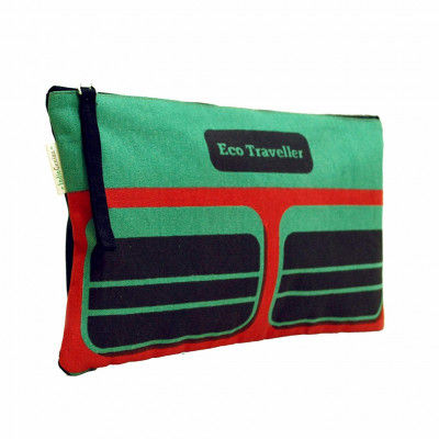 Pouch for womenCanvas pouch (Green and Black)(#1073)-gallery-0