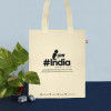 Tote Bag Womens Tote Bag IndiaPositive Challenge Tote ( Black Cream )(#1087) - Getkraft.com