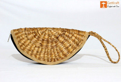 Natural Straw Handmade Clutch(#1110)-gallery-0