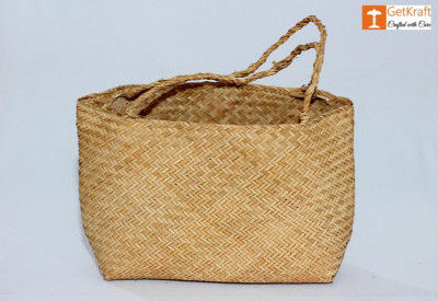 Natural Straw Seagrass Sitalpati Shopping Bag(#1113)-gallery-0