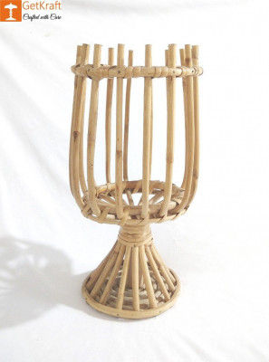 Cane Rattan Lantern Candle Holder (Small)(#1126)-gallery-0