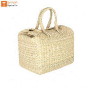 Natural Straw Kauna Grass Picnic Basket(#1144) - Getkraft.com