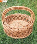 Wicker Willow Gift Basket (with) Handle Set Of 3(#1188) - Getkraft.com