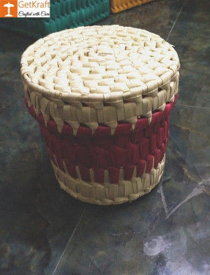 Palm Leaves Container box with Lid(#1207)-gallery-0