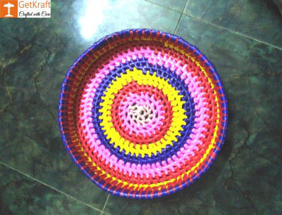 Palm Leaves Round Tray(#1211)-gallery-0