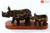 Wooden Rhino with Baby(#1290) - Getkraft.com