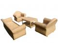 3-Seater Cane Sofa Set with Table(#141)-thumb-1