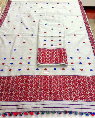 Assamese Staple Cotton Mekhela Chador P8(#1426)-gallery-0