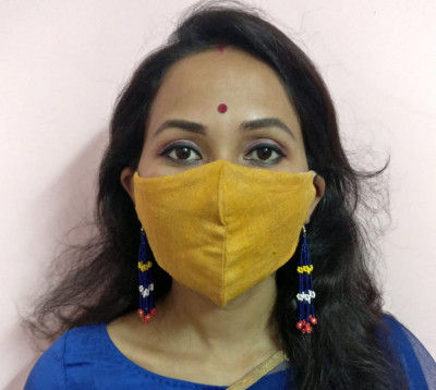 Eri Silk Organic naturally dyed Face Mask(#1435)-gallery-0