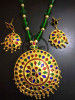 Designer Large sized Japi Pendant and Earrings for Women(#1554) - Getkraft.com