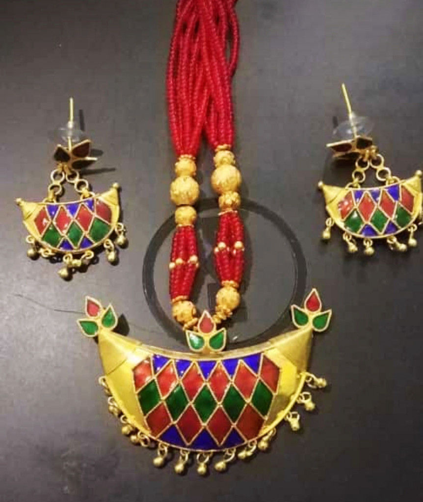 Jonbiri Assamese Designer Necklaces And Earrings For Women