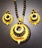 Golden Kerumoni Necklace Set with Black stones for Women(#1589) - Getkraft.com