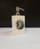 Unique Handicrafts Agate Stone Liquid Dispenser Hand wash soapShampooLotion Dispenser for Designer Bathroom Home Decor 3x3x5 inch (White with GREEN Agate Stone)(#1623) - Getkraft.com